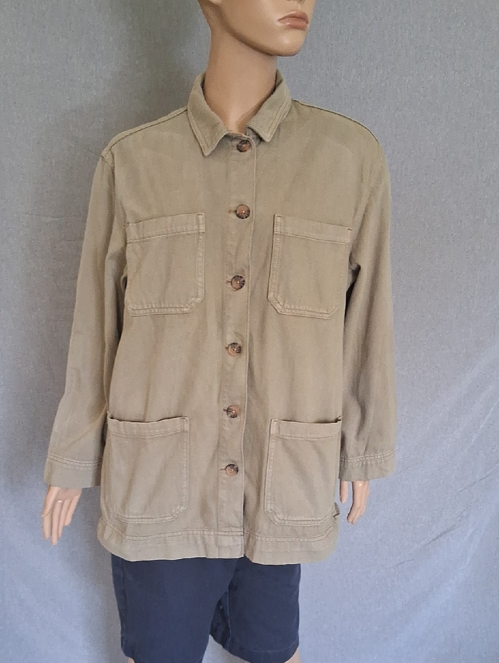 Womans Military-Style Field Jacket in Khaki